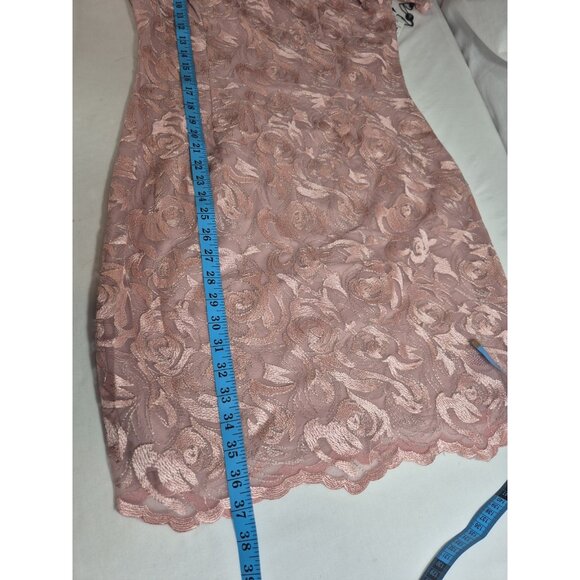 Adrianna Papell Women's Dress Size 10 V-Neck Bell Sleeves Embroidered Pink (63) - Picture 14 of 15